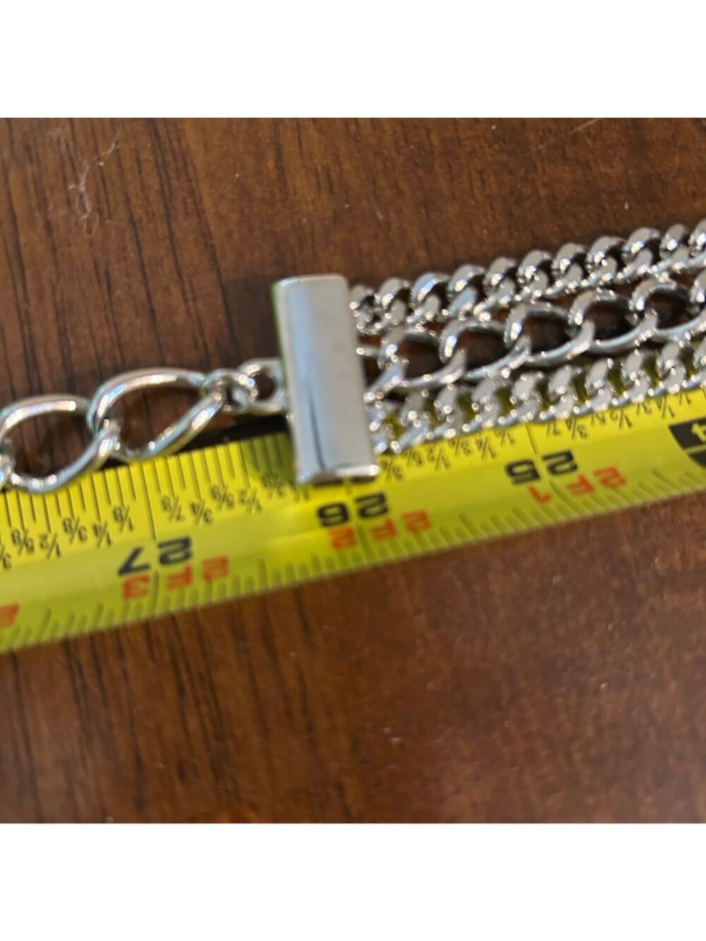 Chunky Statement Necklace or Belt Multi Strand Curb Chain Silver-tone Punk - Picture 3 of 12